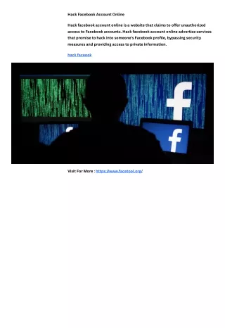 Hack Facebook Account Online