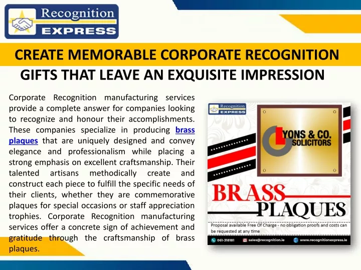 create memorable corporate recognition