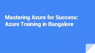 AZURE TRAINING IN BANGALORE