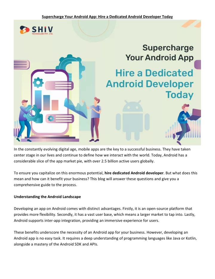 supercharge your android app hire a dedicated