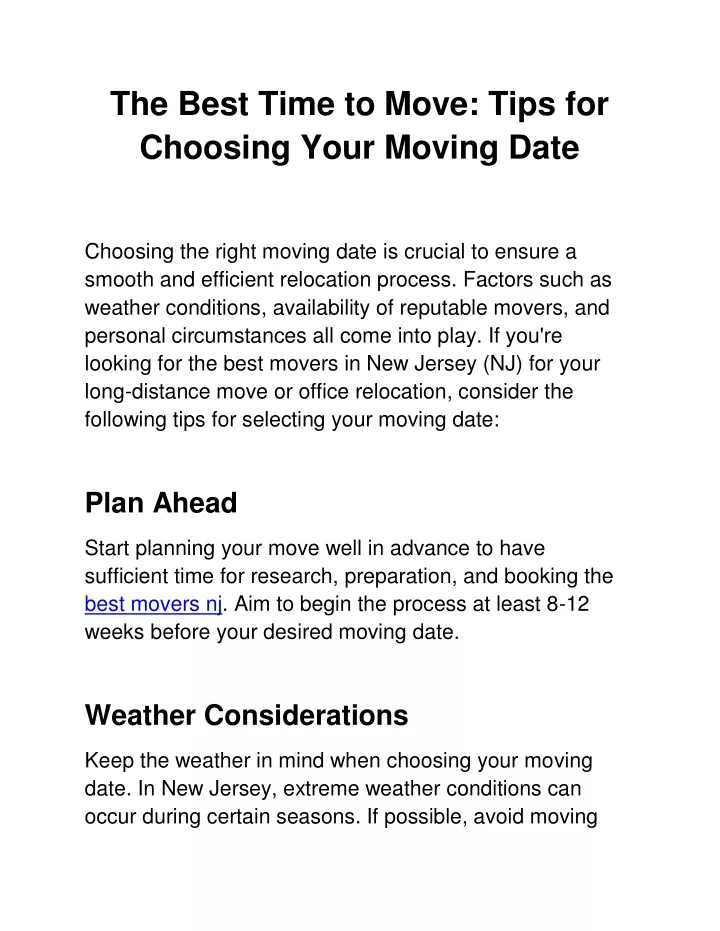 the best time to move tips for choosing your