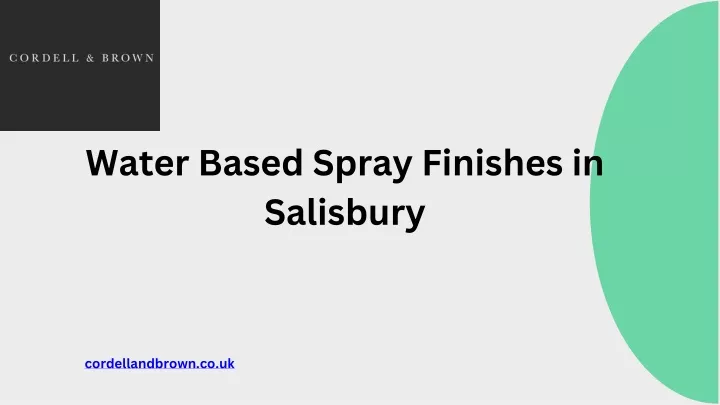 water based spray finishes in salisbury