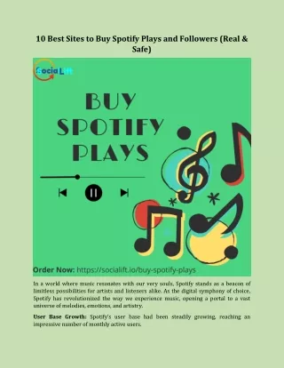 10 Best Sites to Buy Spotify Plays and Followers (Real & Safe)