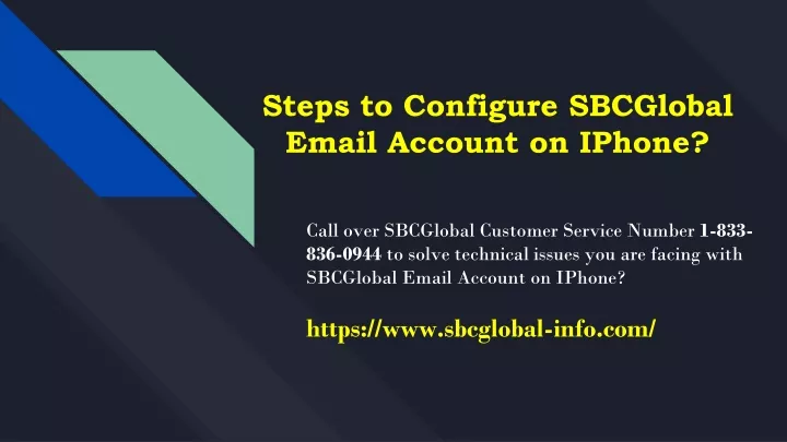 steps to configure sbcglobal email account on iphone
