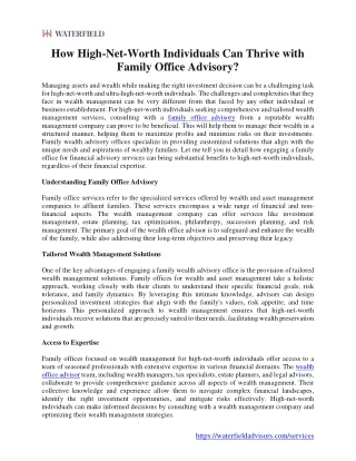 How High-Net-Worth Individuals Can Thrive with Family Office Advisory.docx