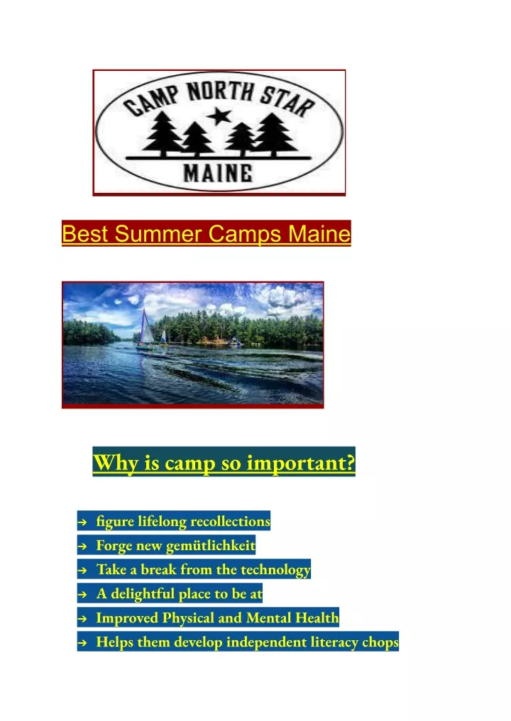 best summer camps maine
