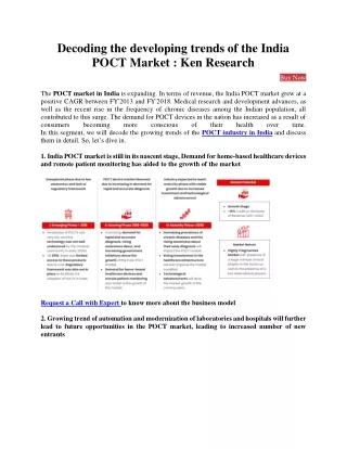 decoding the developing trends of the india poct