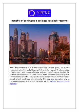 Benefits of Setting up a Business in Dubai Freezone