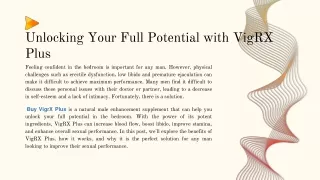 unlocking your full potential with vigrx plus