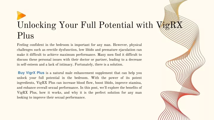 unlocking your full potential with vigrx plus