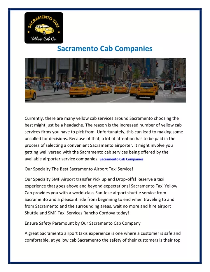sacramento cab companies