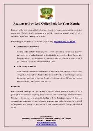 Reasons to Buy Iced Coffee Pods for Your Keurig