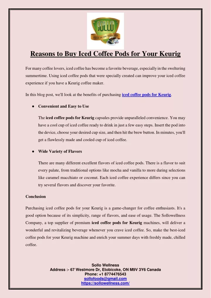 reasons to buy iced coffee pods for your keurig