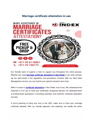 Marriage certificate attestation in uae