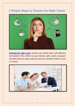 2 simple steps to choose the right career