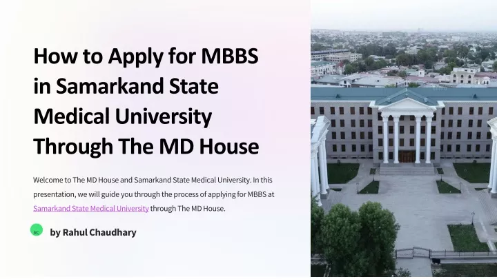 how to apply for mbbs in samarkand state medical