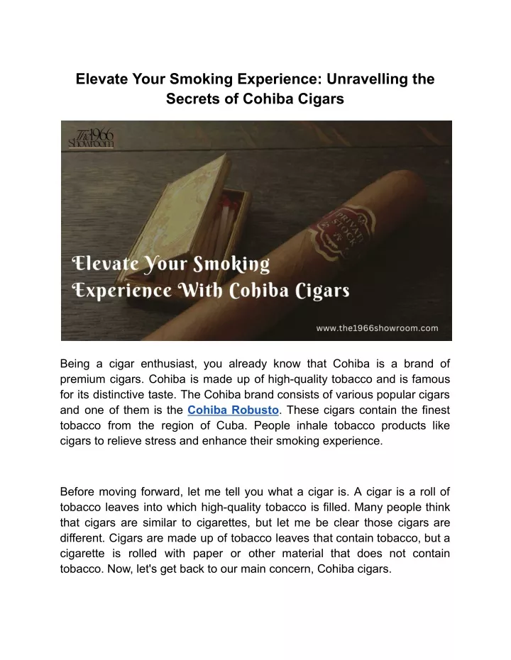 elevate your smoking experience unravelling