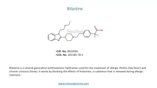Bilastine- Pharmaceutical Reference Standards / Impurity Standards