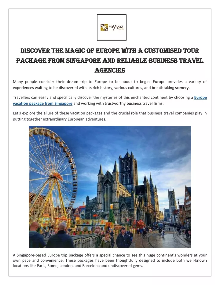 discover the magic of europe with a customised