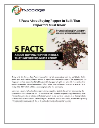 5 facts about buying pepper in bulk that