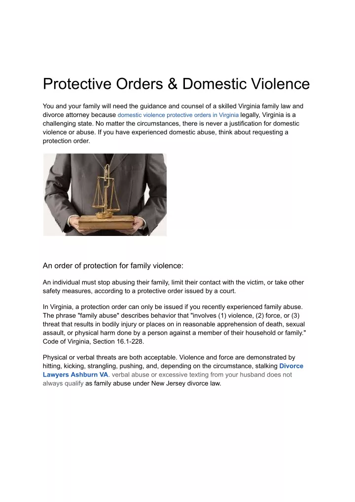 protective orders domestic violence