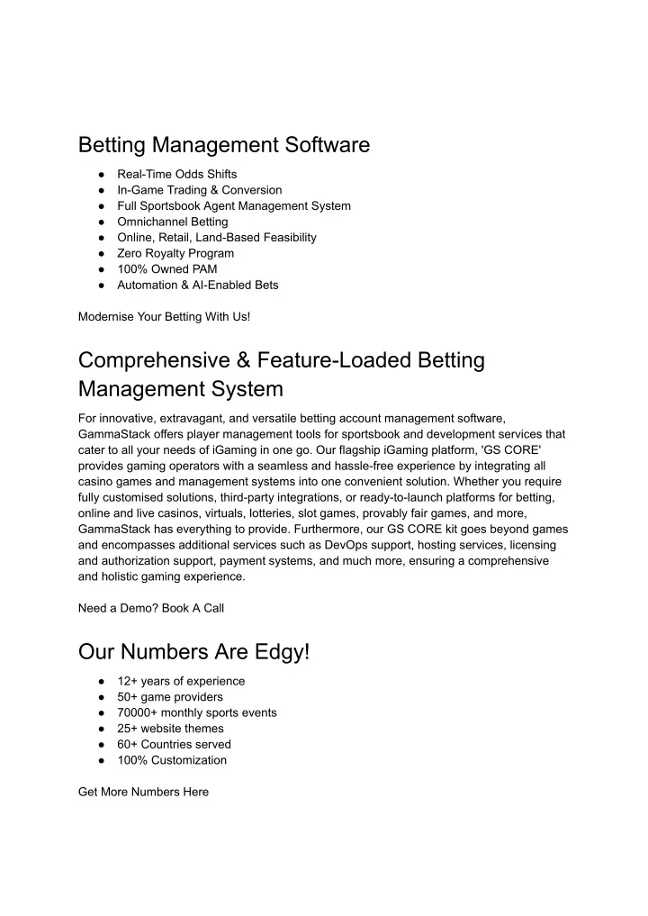betting management software
