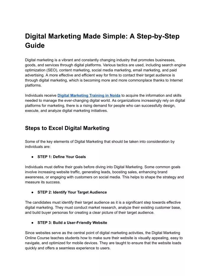 digital marketing made simple a step by step guide
