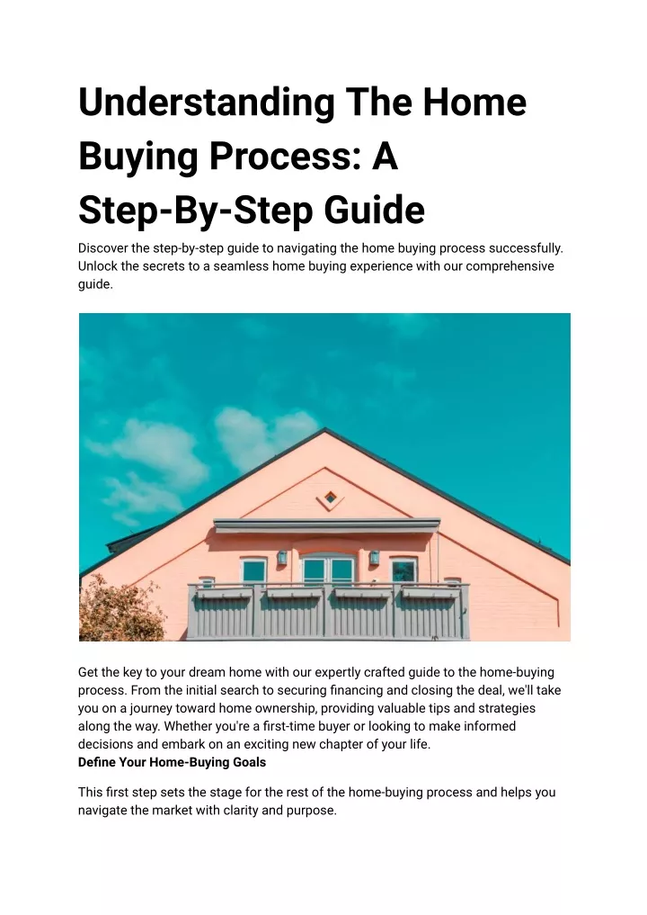 understanding the home buying process a step