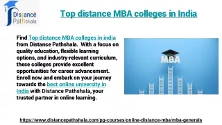 Top distance MBA colleges in India