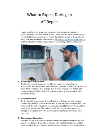 What to Expect During an AC Repair
