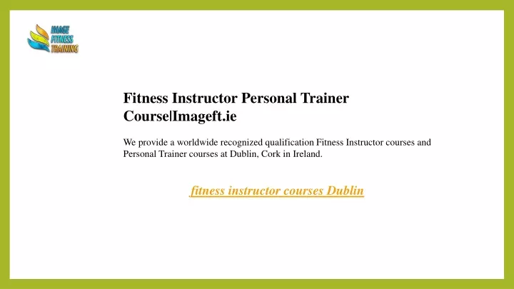 fitness instructor personal trainer course