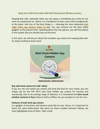 keep your little ones safe with wall clock secret