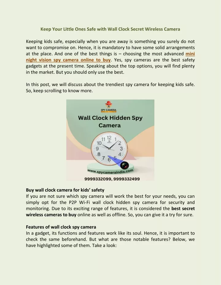 keep your little ones safe with wall clock secret