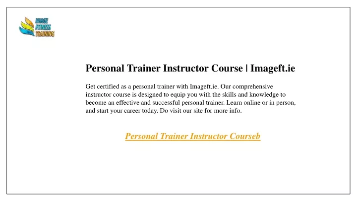 personal trainer instructor course imageft