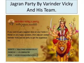 Jagran Party By Varinder Vicky And His Team.