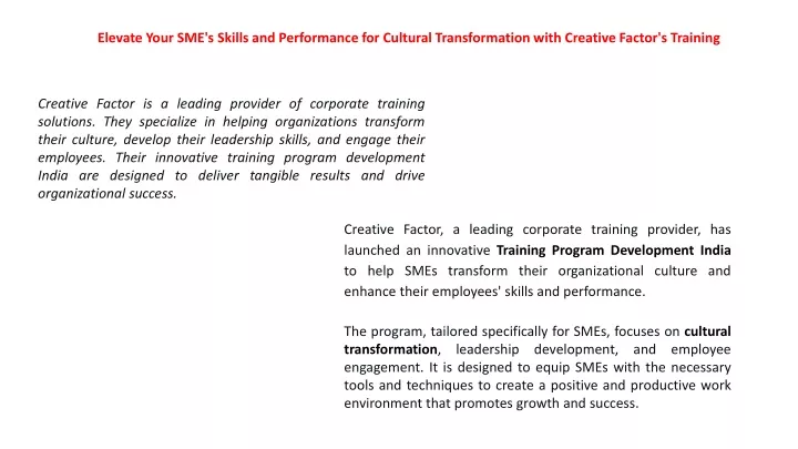elevate your sme s skills and performance
