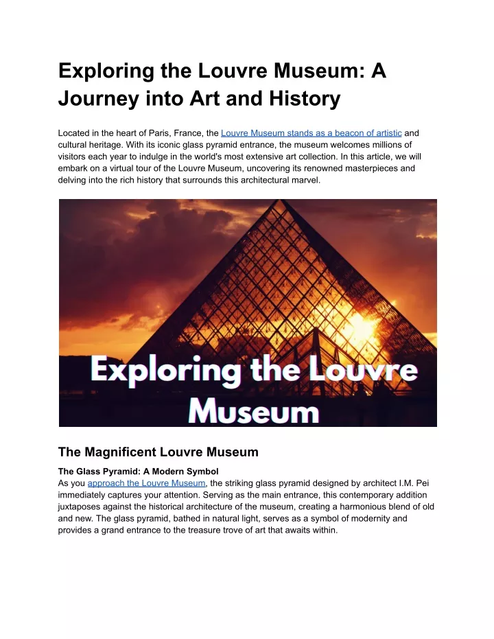 exploring the louvre museum a journey into