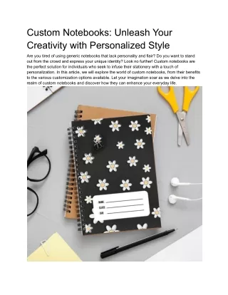 Custom Notebooks_ Unleash Your Creativity with Personalized Style