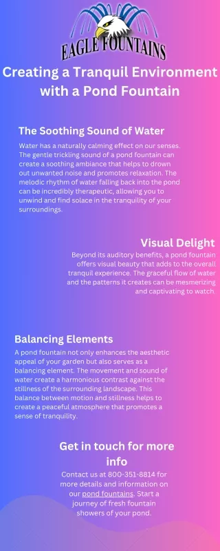 creating a tranquil environment with a pond