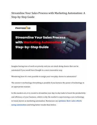 streamline your sales process with marketing
