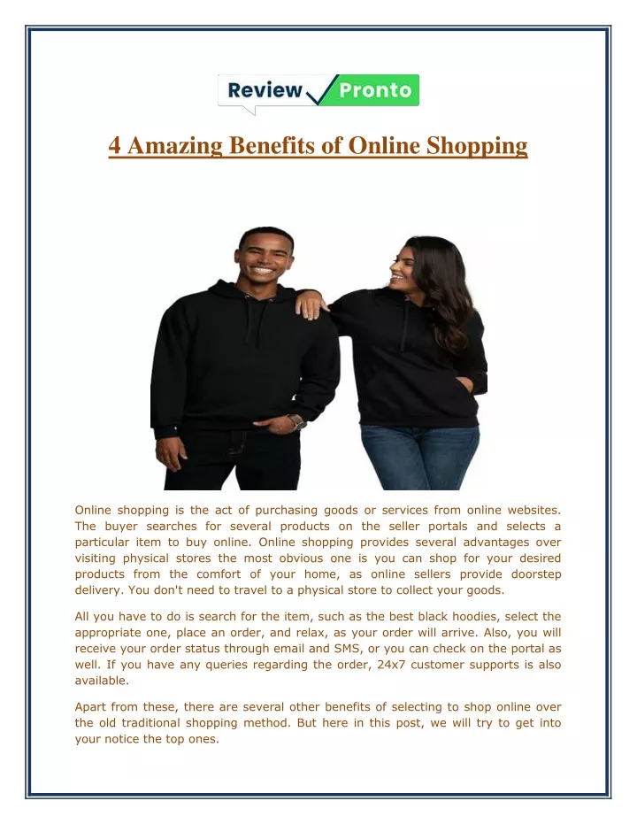 4 amazing benefits of online shopping