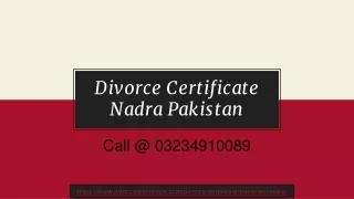 Divorce Certificate Nadra 2023 For Females