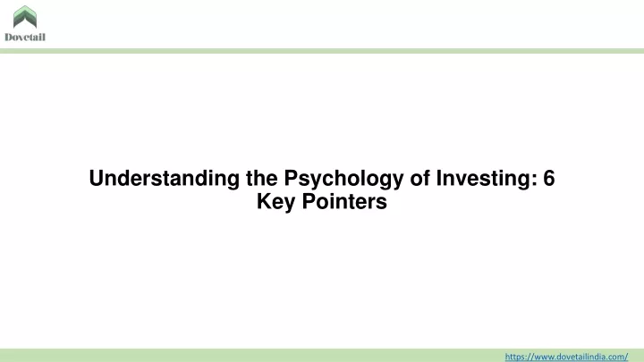 understanding the psychology of investing 6 key pointers