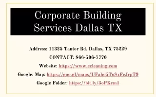 Corporate Building Services Dallas TX