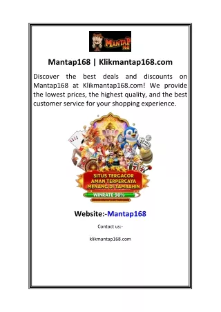 Mantap168  Klikmantap168.com