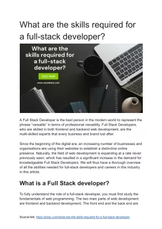 What are the skills required for a full-stack developer