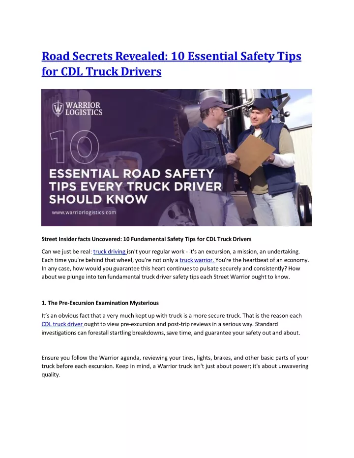 road secrets revealed 10 essential safety tips
