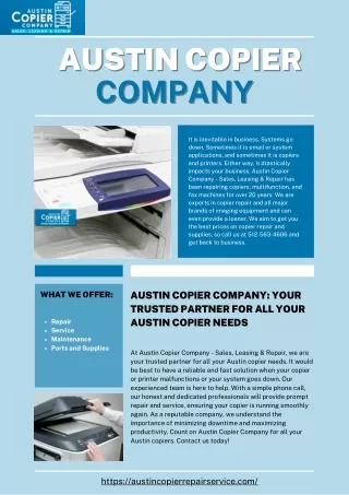 Austin Copier Company: Your Trusted Partner For All Your Austin Copier needs