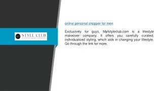 Online Personal Shopper For Men | Mpfstyleclub.com