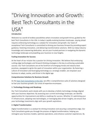 Best Tech Consultants USA